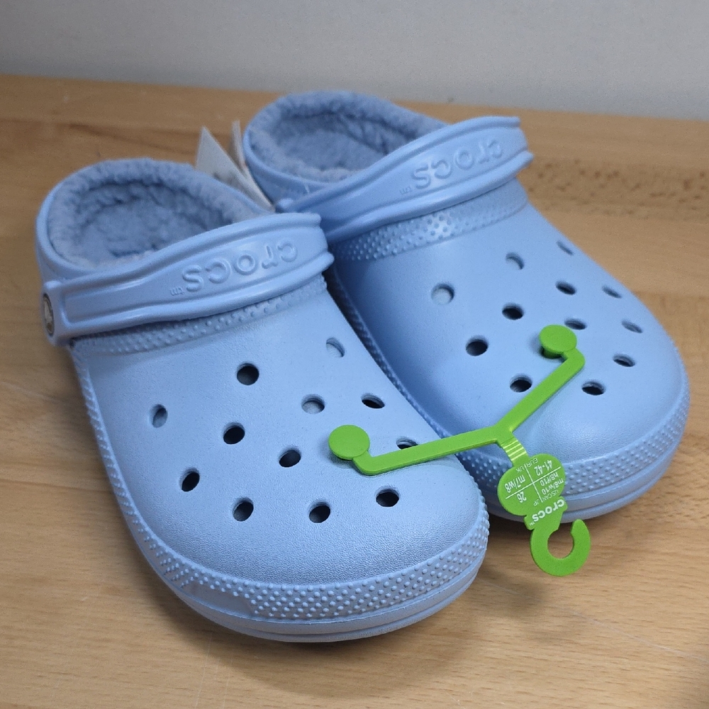 CROCS Light Blue Slippers With Liner 10W 8M